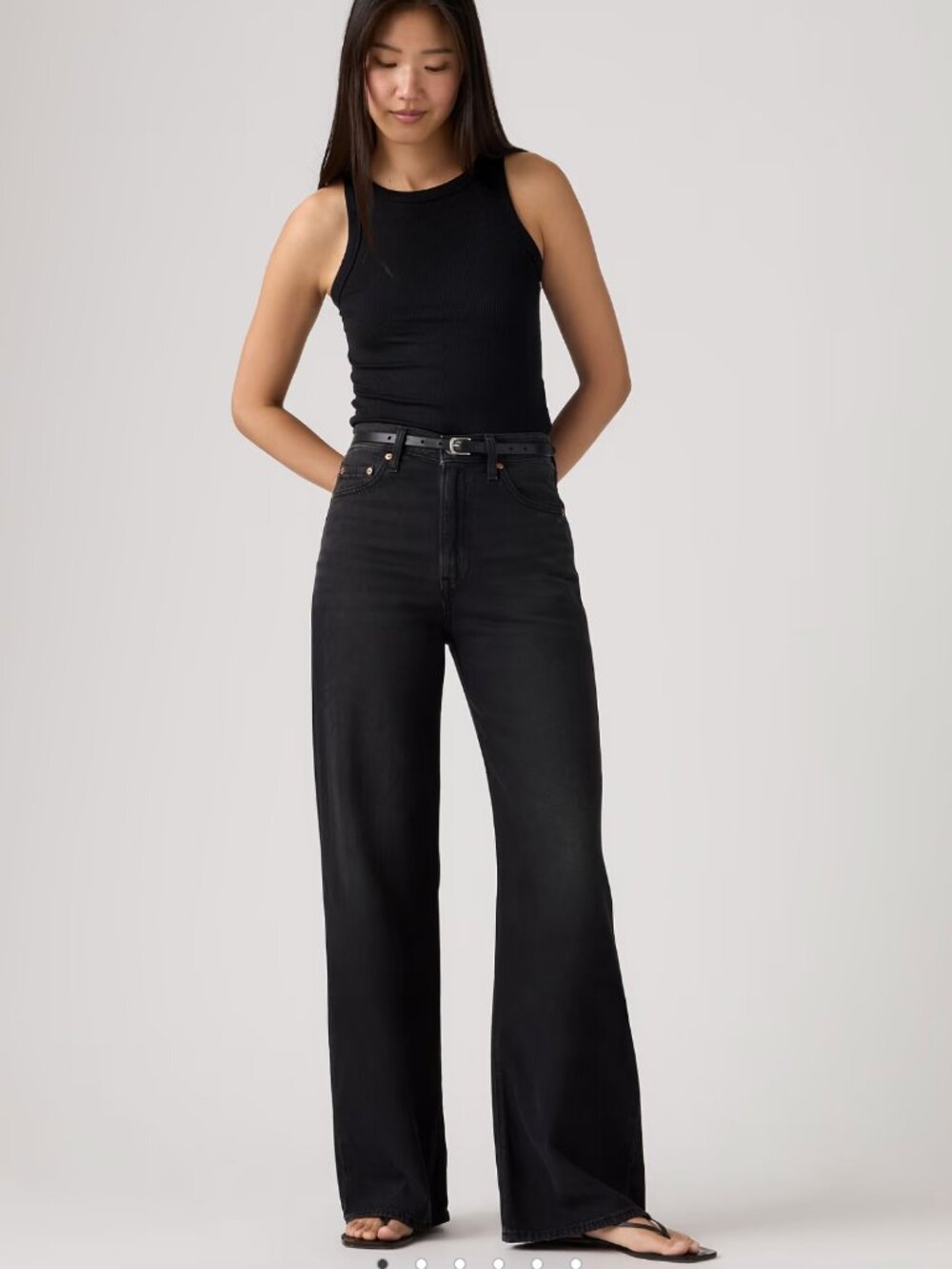 Levi's wide leg ribcage jeans in black